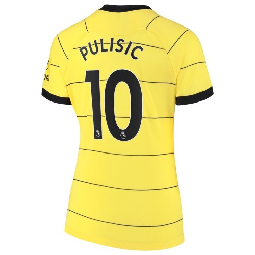 Chelsea Fodboldtrøjer Christian Pulisic 10 Dame Udebanesæt 2021/22 Kort ærmer Chelsea Fodboldtrøjer Christian Pulisic 10 Dame Udebanesæt 2021/22 Kort ærmer